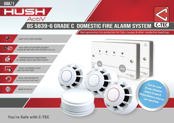Ctec Hak/1 BS 5839-6 Grade C Domestic Fire Alarm Kit